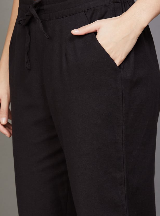W Embroidered Straight Pants