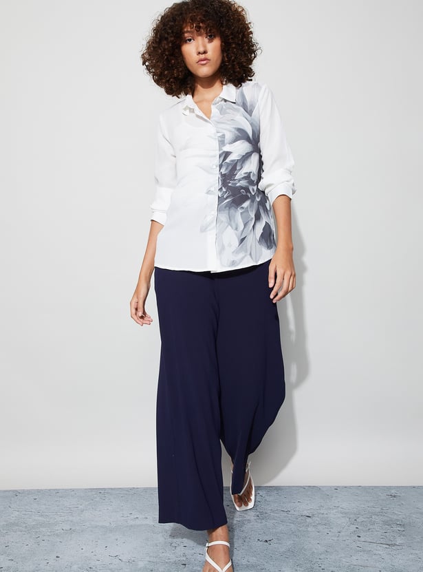 CODE Floral Print Shirt with Inner