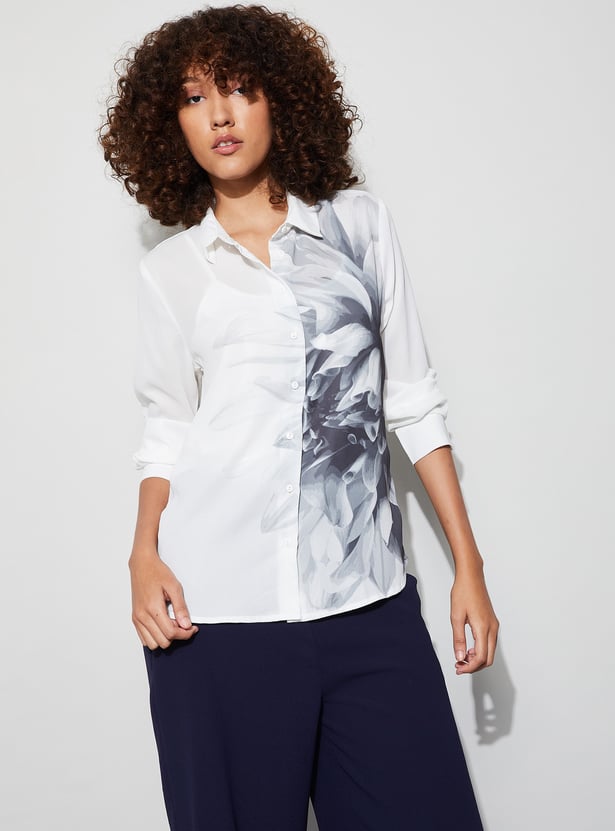 CODE Floral Print Shirt with Inner