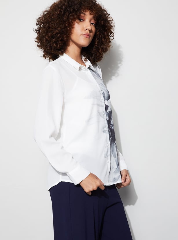 CODE Floral Print Shirt with Inner
