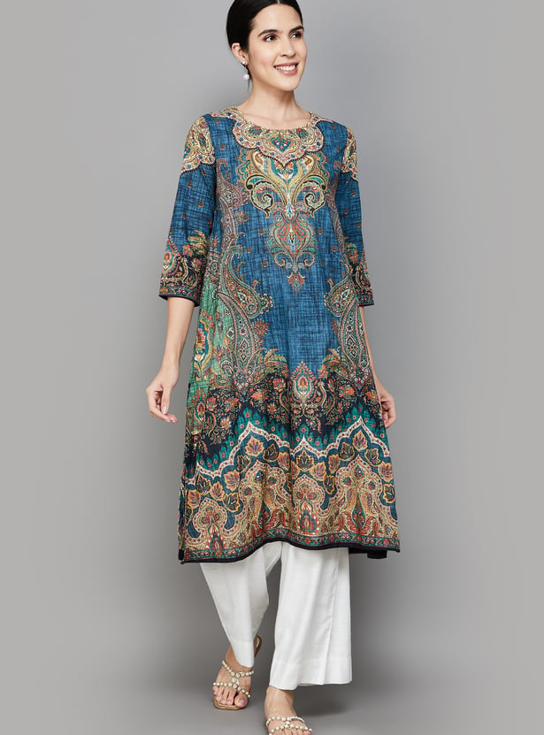BIBA Paisley Print A-line Kurta