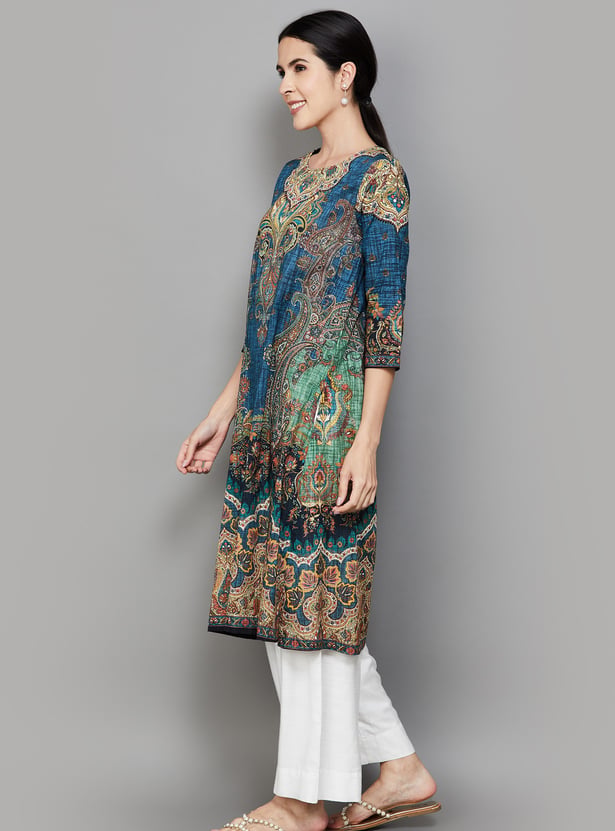BIBA Paisley Print A-line Kurta