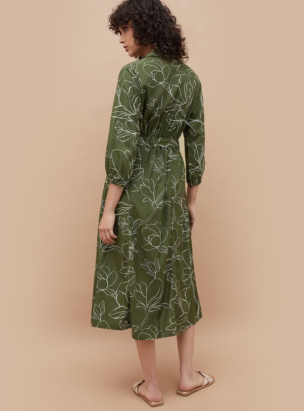 COLOUR ME Floral Print Shirt Dress