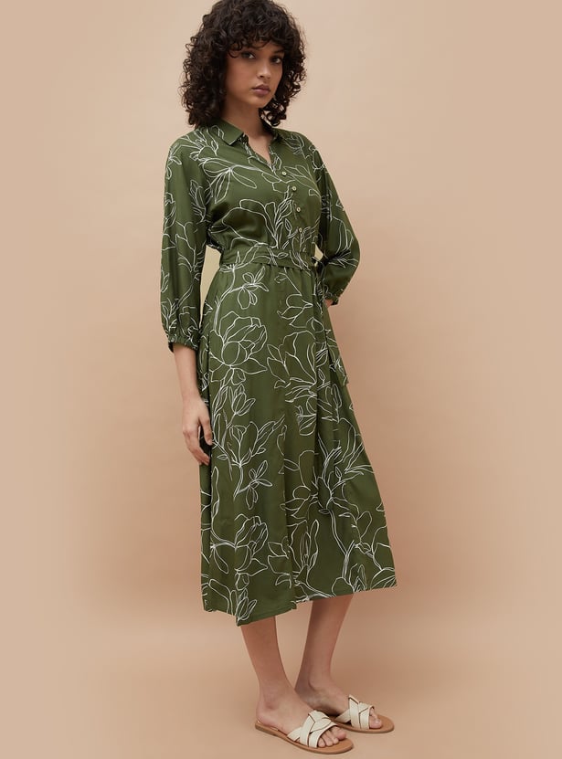 COLOUR ME Floral Print Shirt Dress