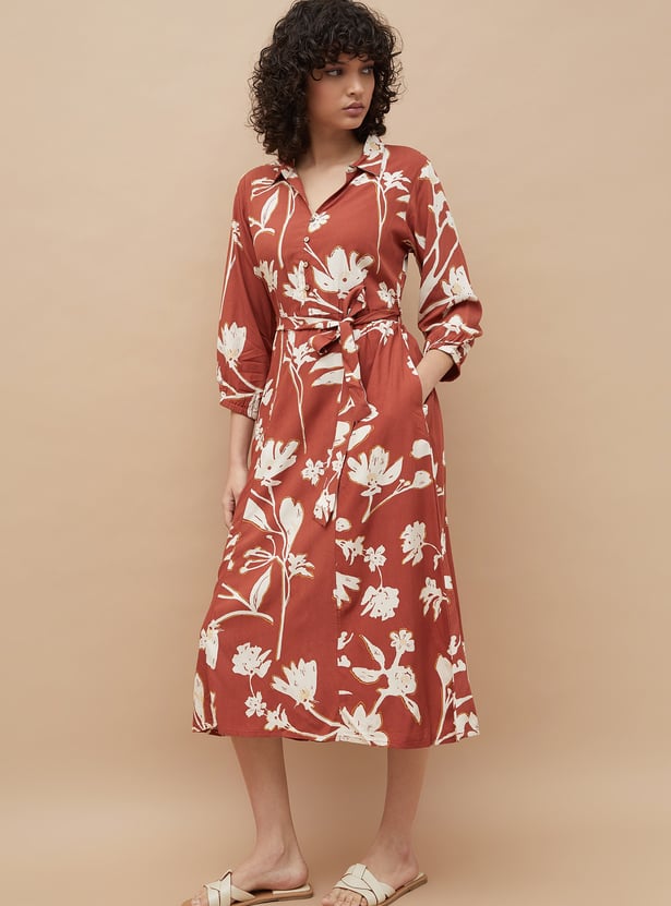 COLOUR ME Floral Print Wrap Dress