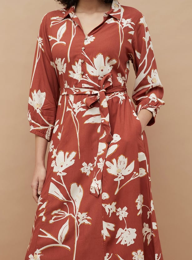 COLOUR ME Floral Print Wrap Dress