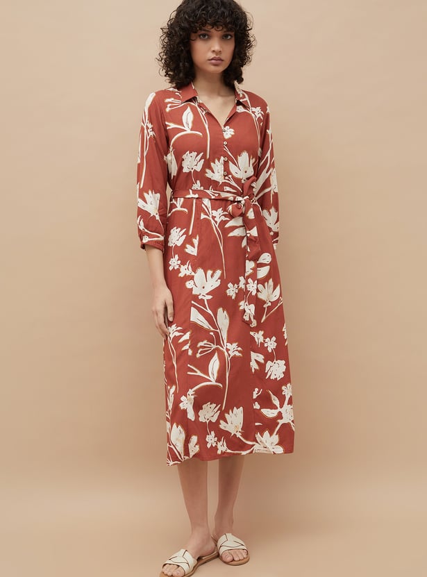 COLOUR ME Floral Print Wrap Dress