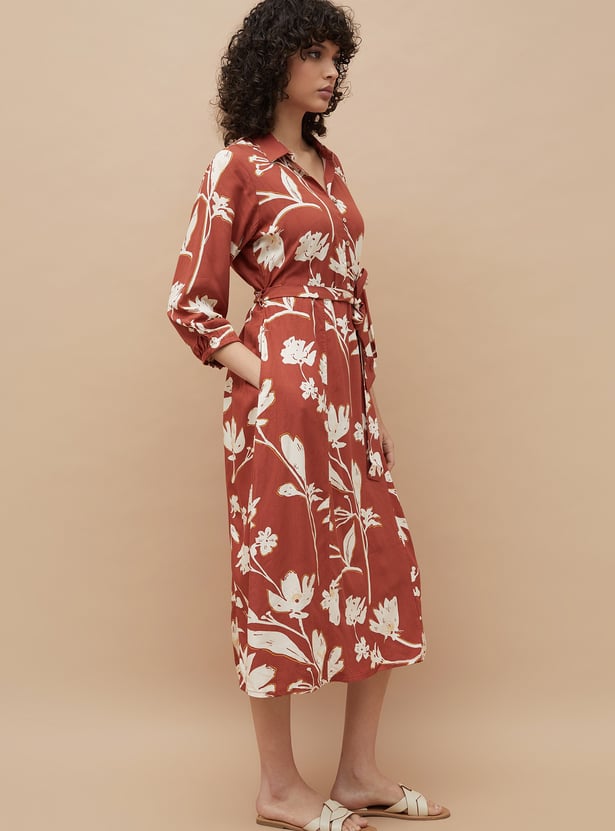 COLOUR ME Floral Print Wrap Dress