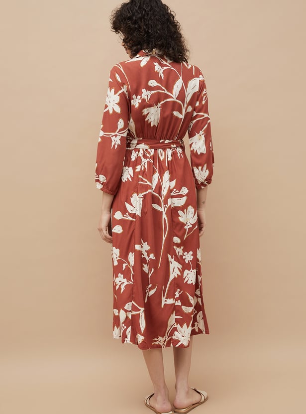 COLOUR ME Floral Print Wrap Dress