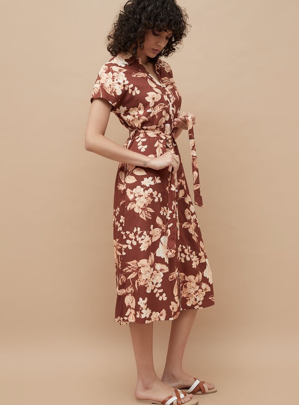 COLOUR ME Floral Print Shirt Dress