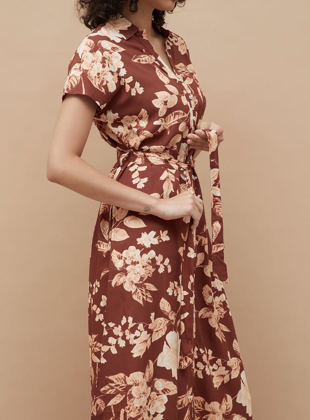 COLOUR ME Floral Print Shirt Dress