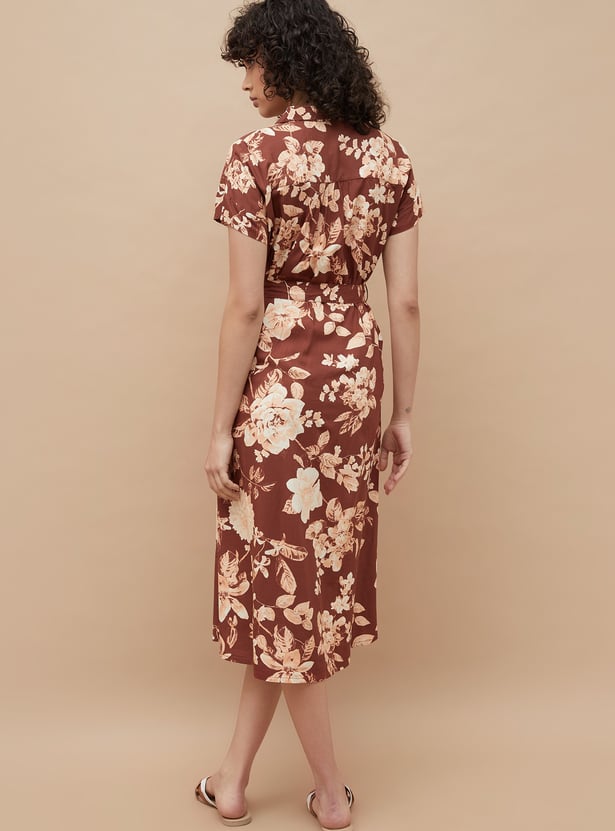 COLOUR ME Floral Print Shirt Dress