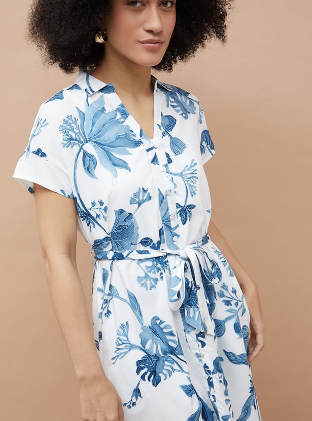 COLOUR ME Floral Print Shirt Dress