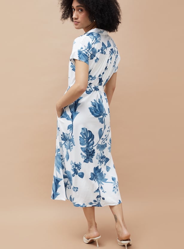 COLOUR ME Floral Print Shirt Dress