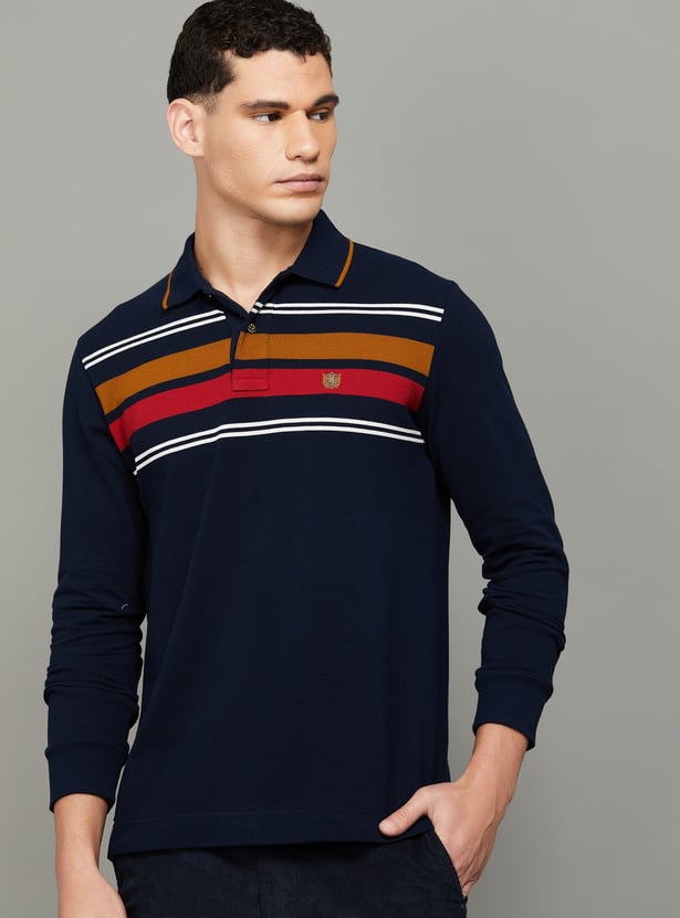 FAHRENHEIT Striped Polo T-shirt