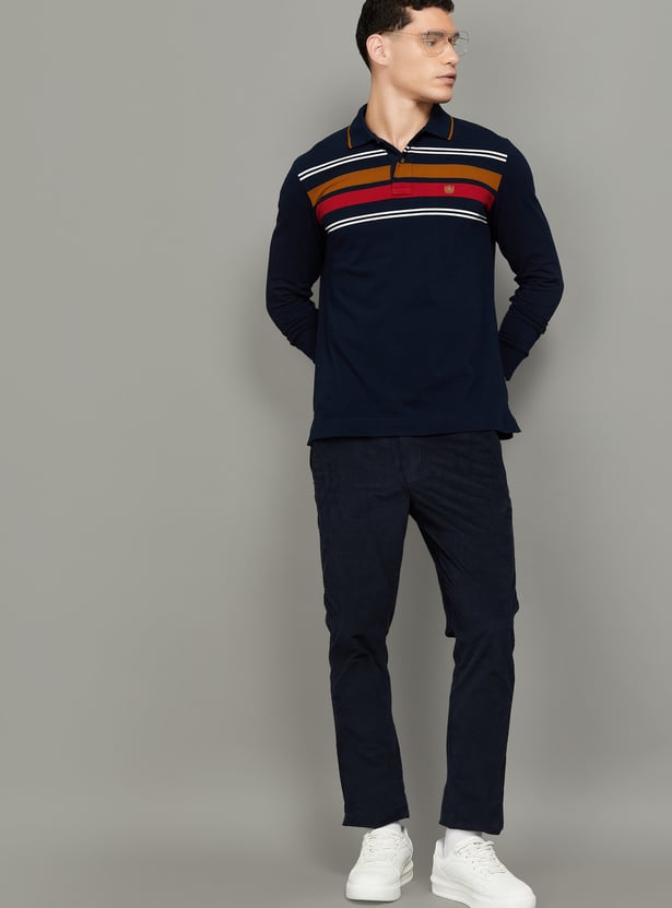 FAHRENHEIT Striped Polo T-shirt