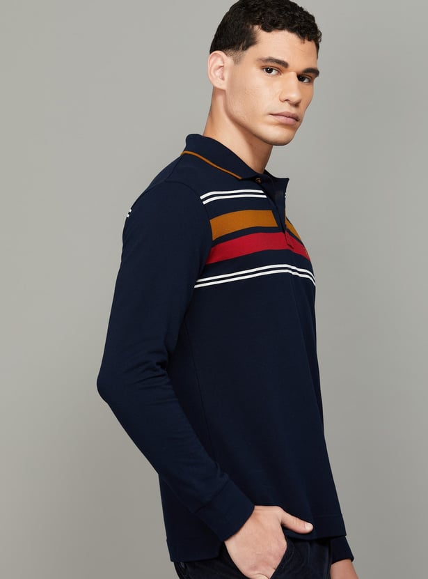 FAHRENHEIT Striped Polo T-shirt