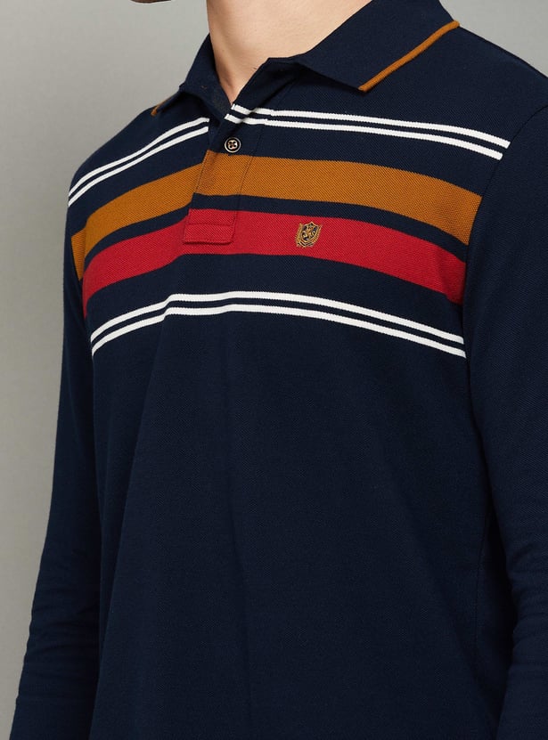 FAHRENHEIT Striped Polo T-shirt