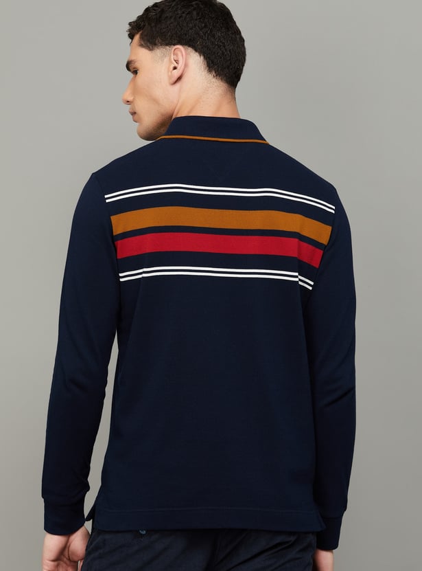 FAHRENHEIT Striped Polo T-shirt