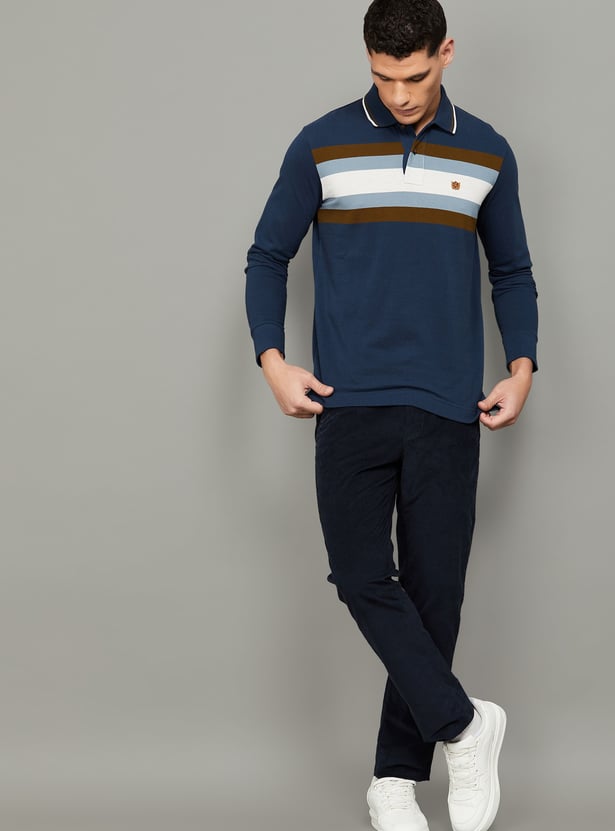 FAHRENHEIT Striped Polo T-shirt