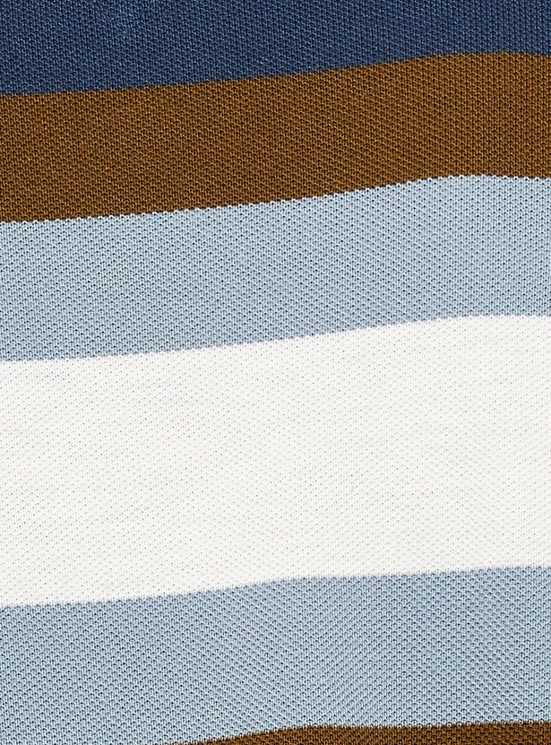 FAHRENHEIT Striped Polo T-shirt
