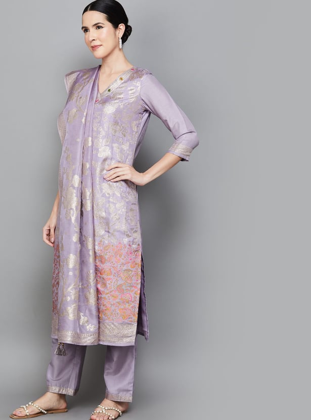LIBAS Woven Straight Kurta Set