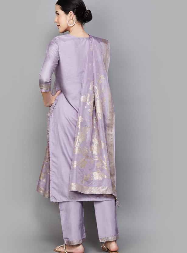 LIBAS Woven Straight Kurta Set