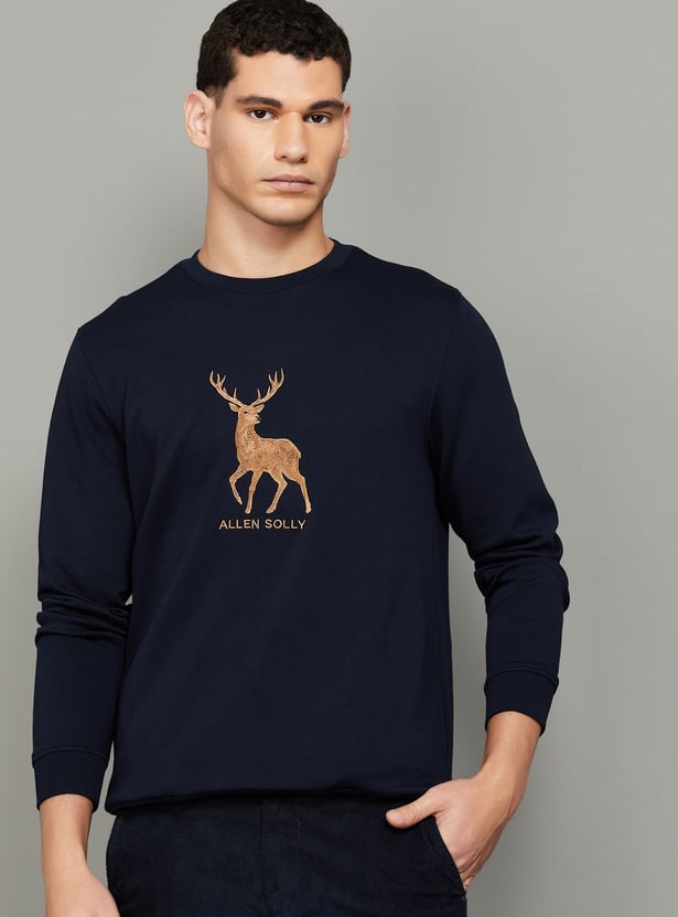ALLEN SOLLY Embroidered Sweatshirt