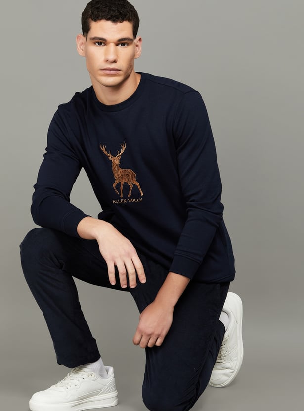 ALLEN SOLLY Embroidered Sweatshirt