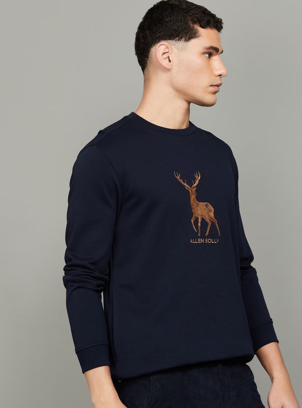 ALLEN SOLLY Embroidered Sweatshirt