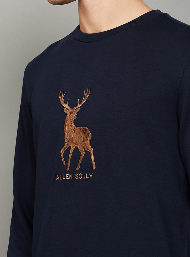 ALLEN SOLLY Embroidered Sweatshirt