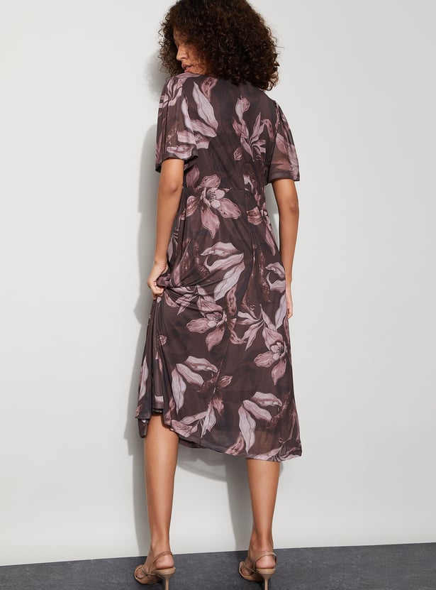 Buy CODE Floral Print A-line Dress from CODE at just INR 1999.0
