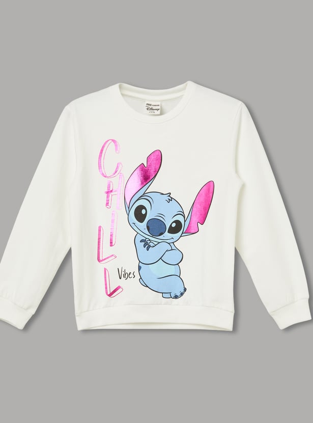 FAME FOREVER Girls Stitch Print Sweatshirt