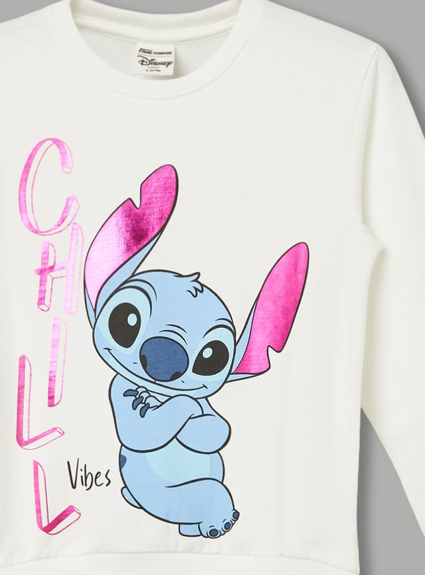 FAME FOREVER Girls Stitch Print Sweatshirt