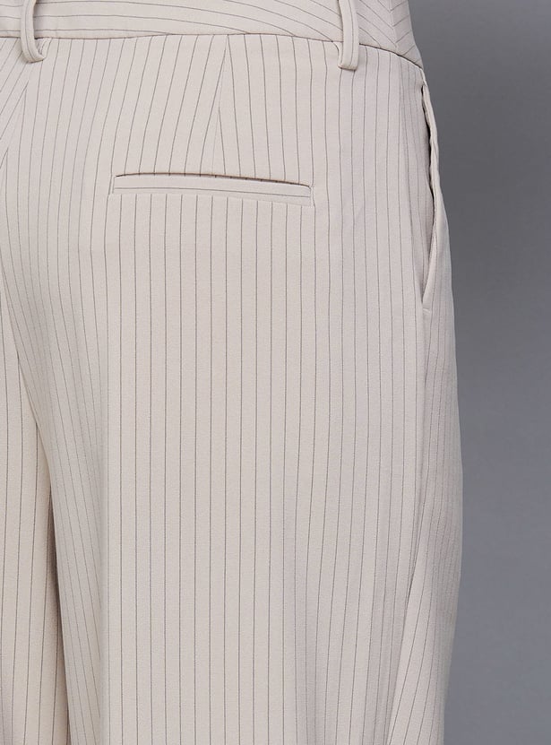 VAN HEUSEN Striped Wide Leg Trousers
