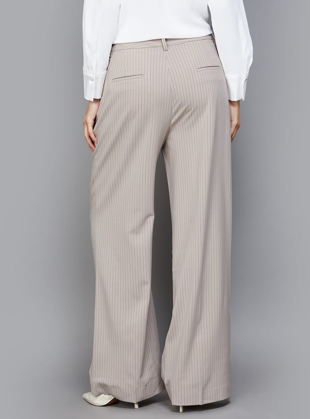 VAN HEUSEN Striped Wide Leg Trousers