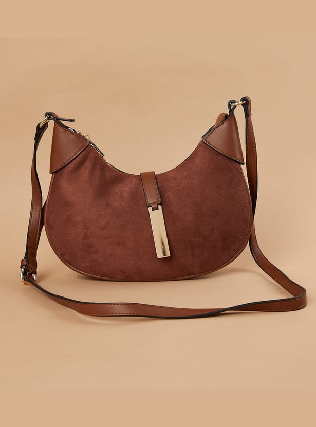 CODE Faux Suede Hobo Bag