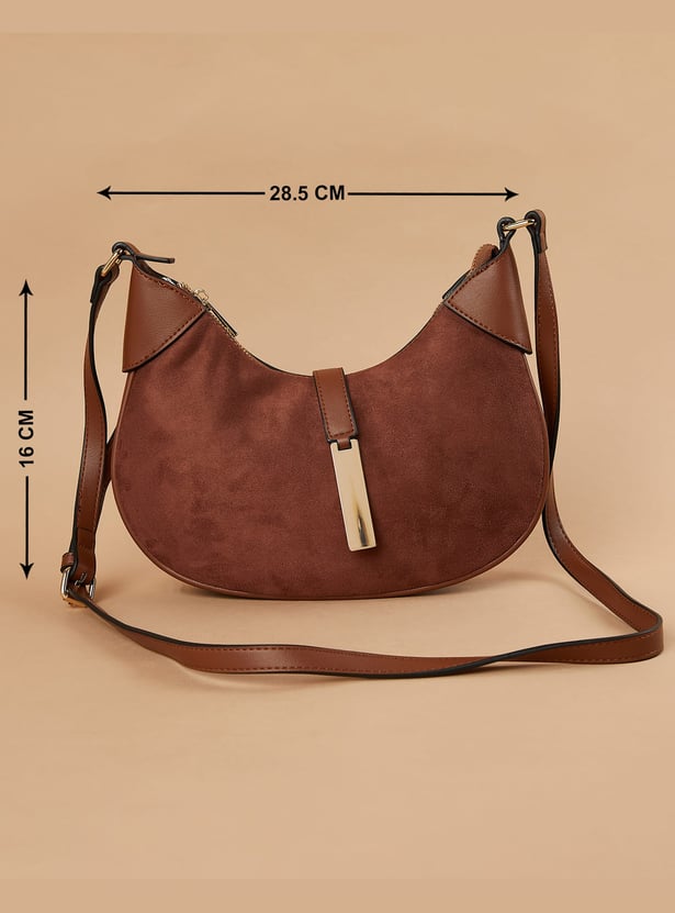 CODE Faux Suede Hobo Bag