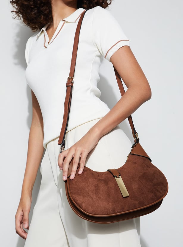 CODE Faux Suede Hobo Bag