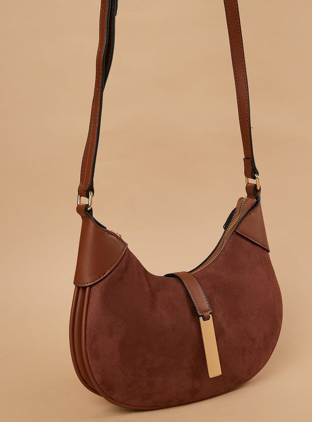 CODE Faux Suede Hobo Bag
