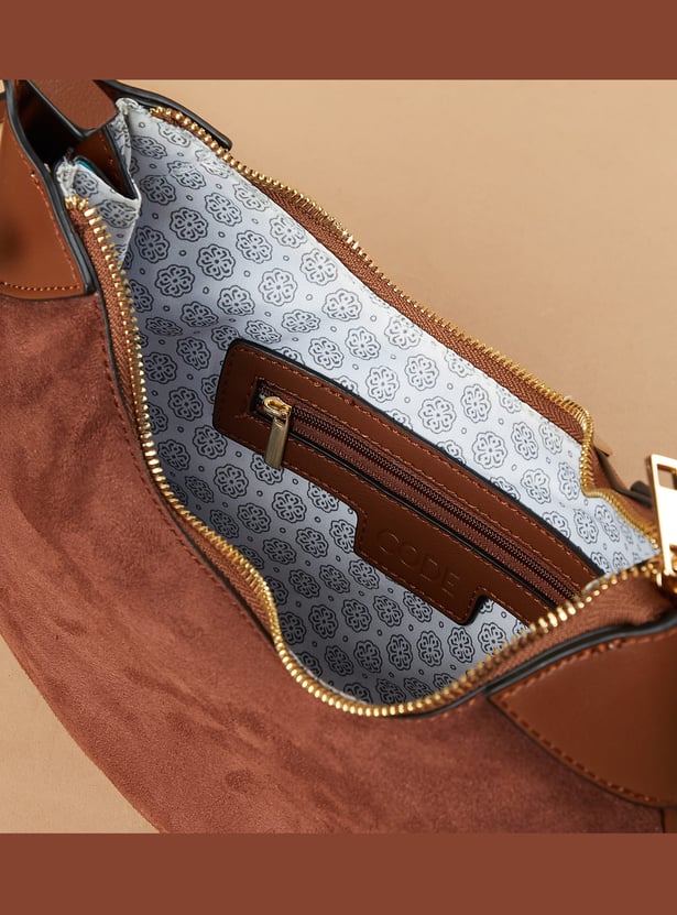 CODE Faux Suede Hobo Bag