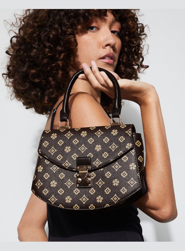 CODE Monogram Print Handheld Bag