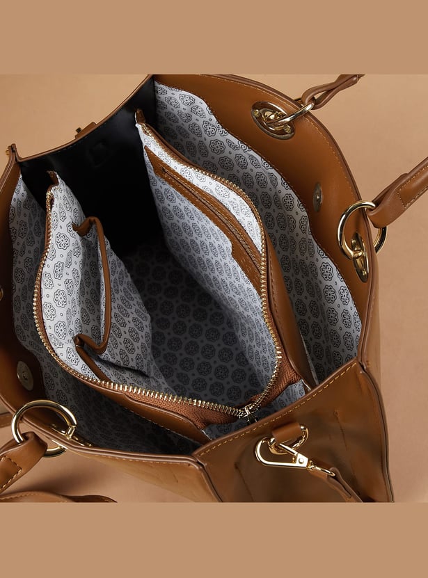 CODE Geometric Textured Handheld Bag