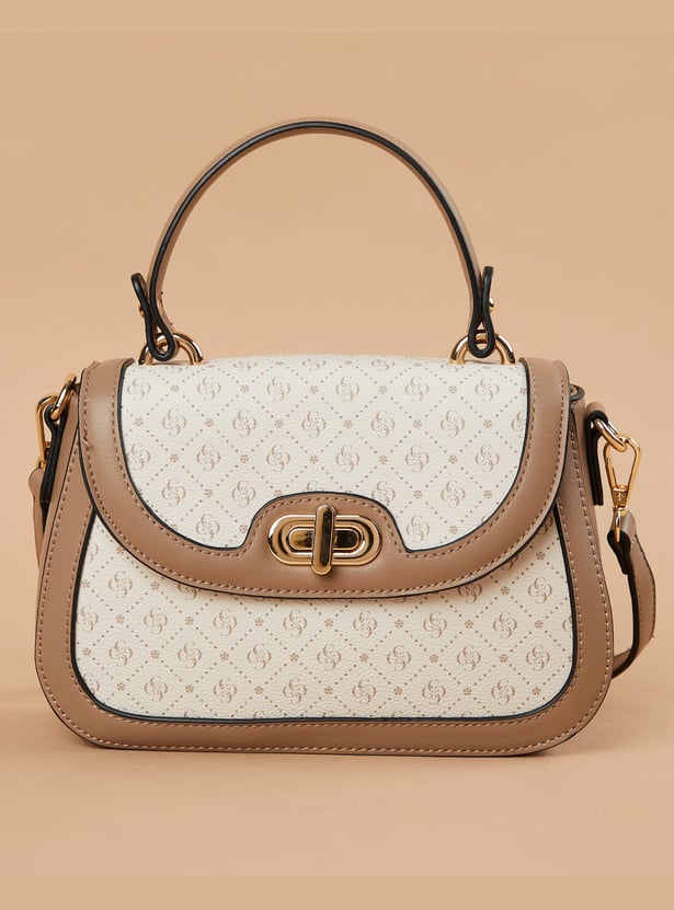 CODE Geometric Print Handheld Bag