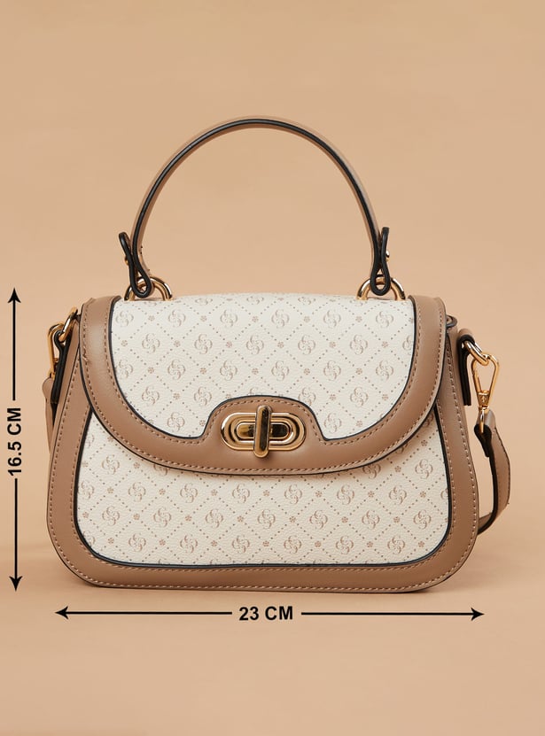 CODE Geometric Print Handheld Bag