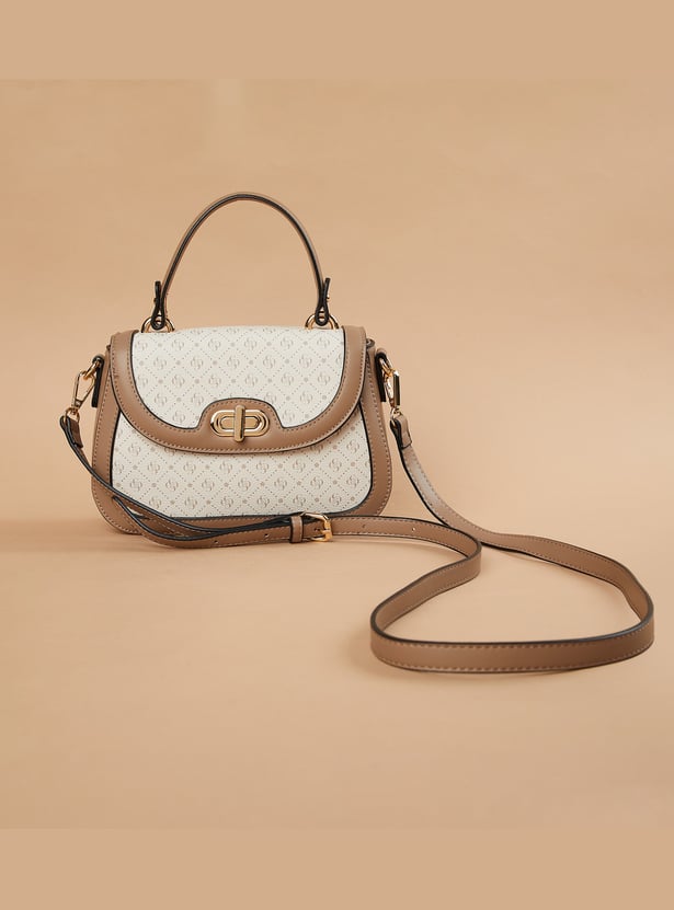 CODE Geometric Print Handheld Bag