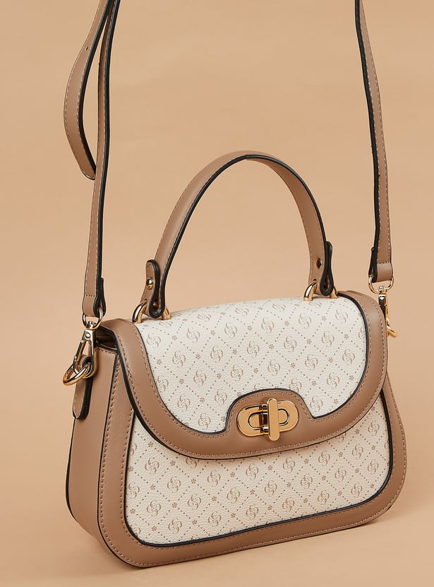 CODE Geometric Print Handheld Bag