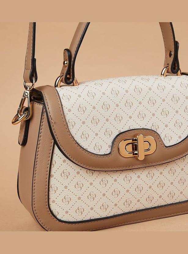CODE Geometric Print Handheld Bag