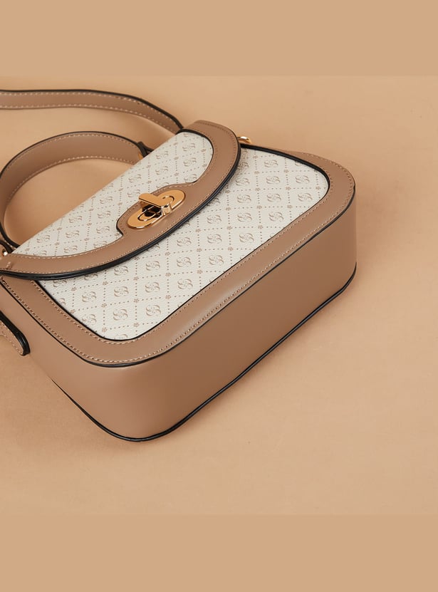 CODE Geometric Print Handheld Bag