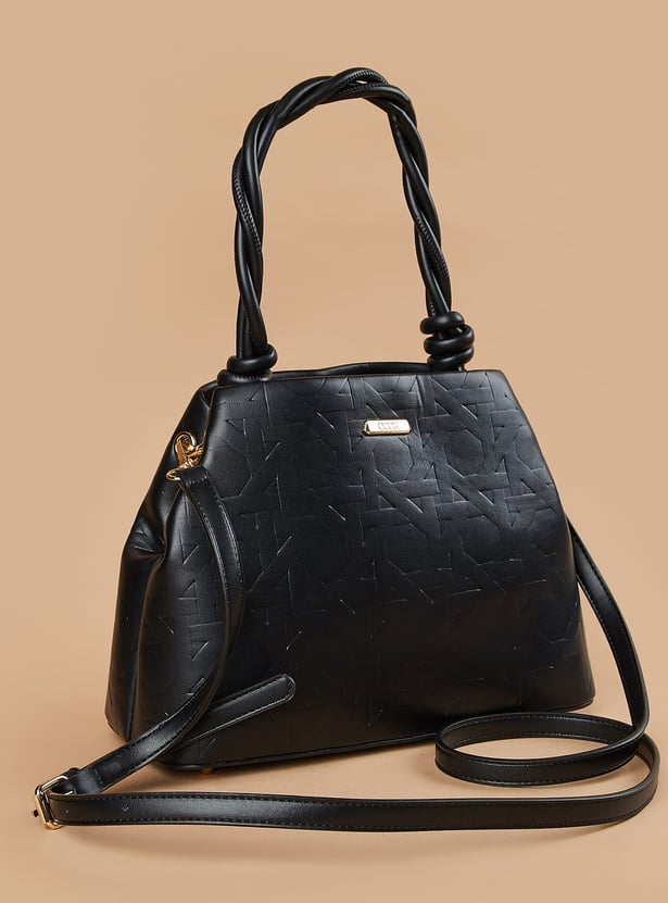 CODE Geometric Textured Handheld Bag